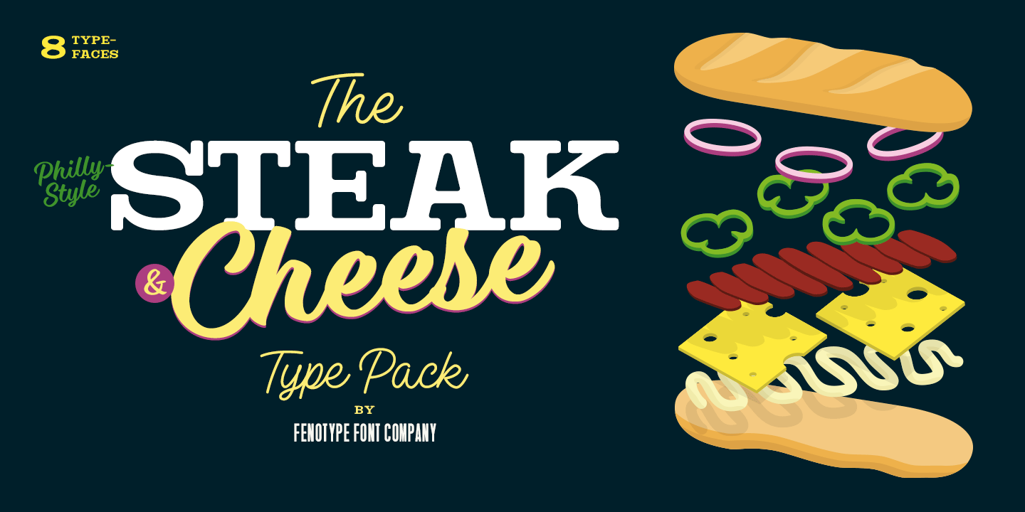 Пример шрифта Steak And Cheese #1