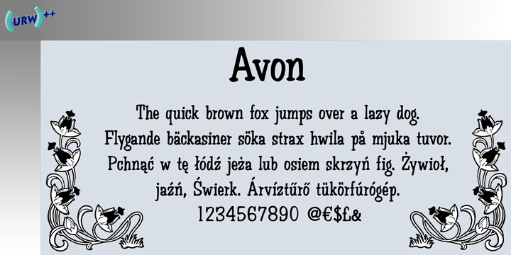 Пример шрифта AVON #1