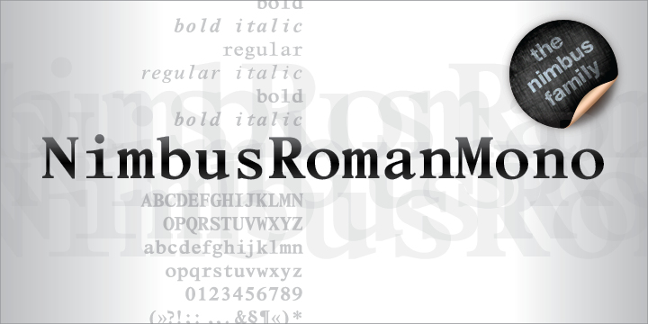 Пример шрифта Nimbus Roman Mono #1