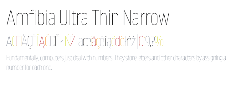 Пример шрифта Amfibia Narrow #1