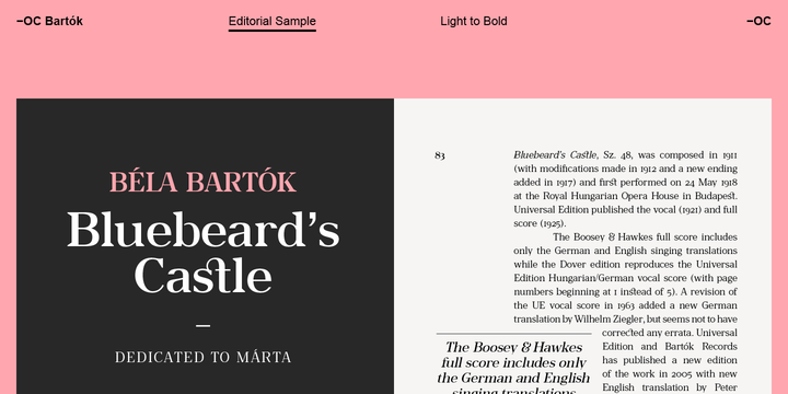 Пример шрифта -OC Bartok #3