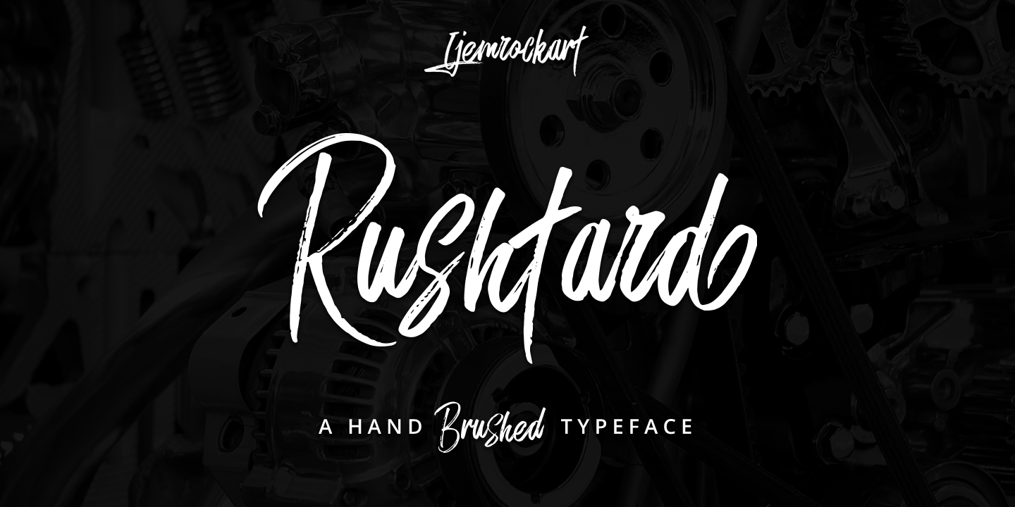 Пример шрифта Rushtard Brush #1