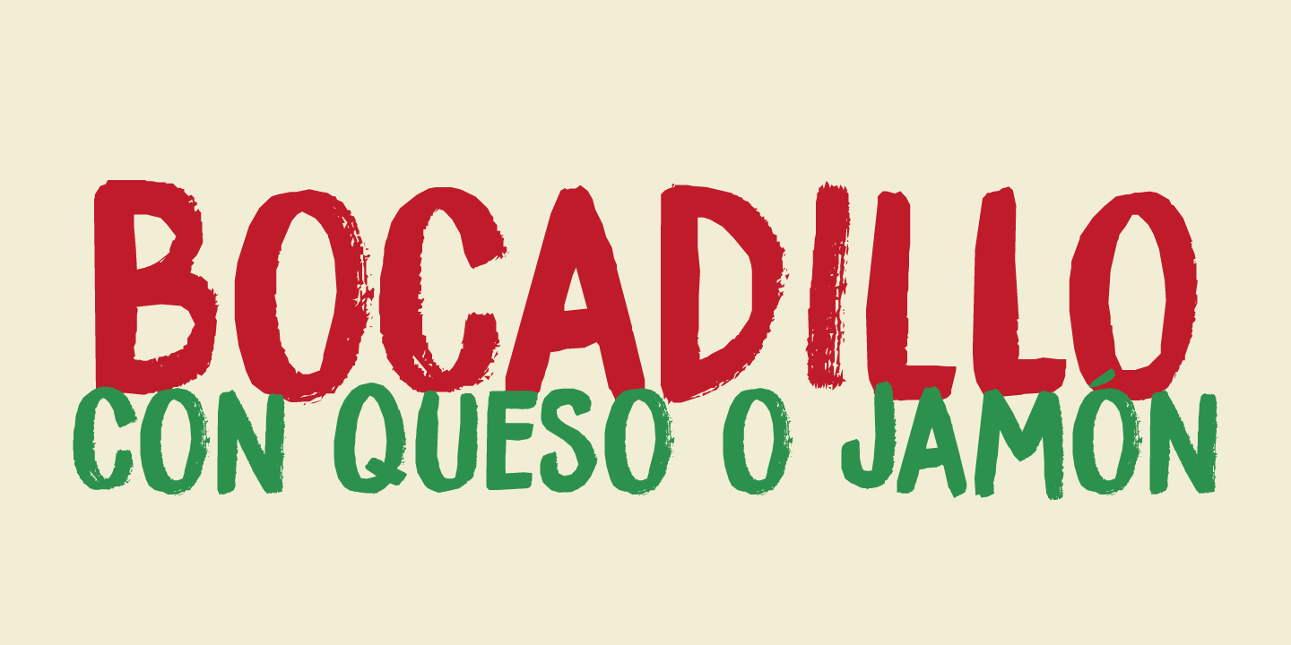 Пример шрифта Bocadillo #1