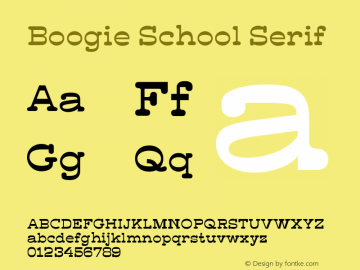 Пример шрифта Boogie School Serif #1