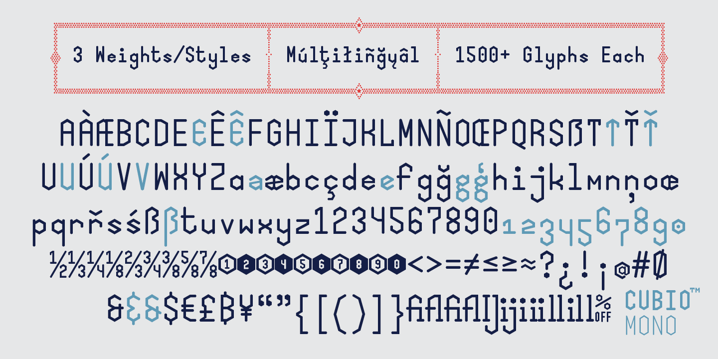 Пример шрифта Cubio Mono #2
