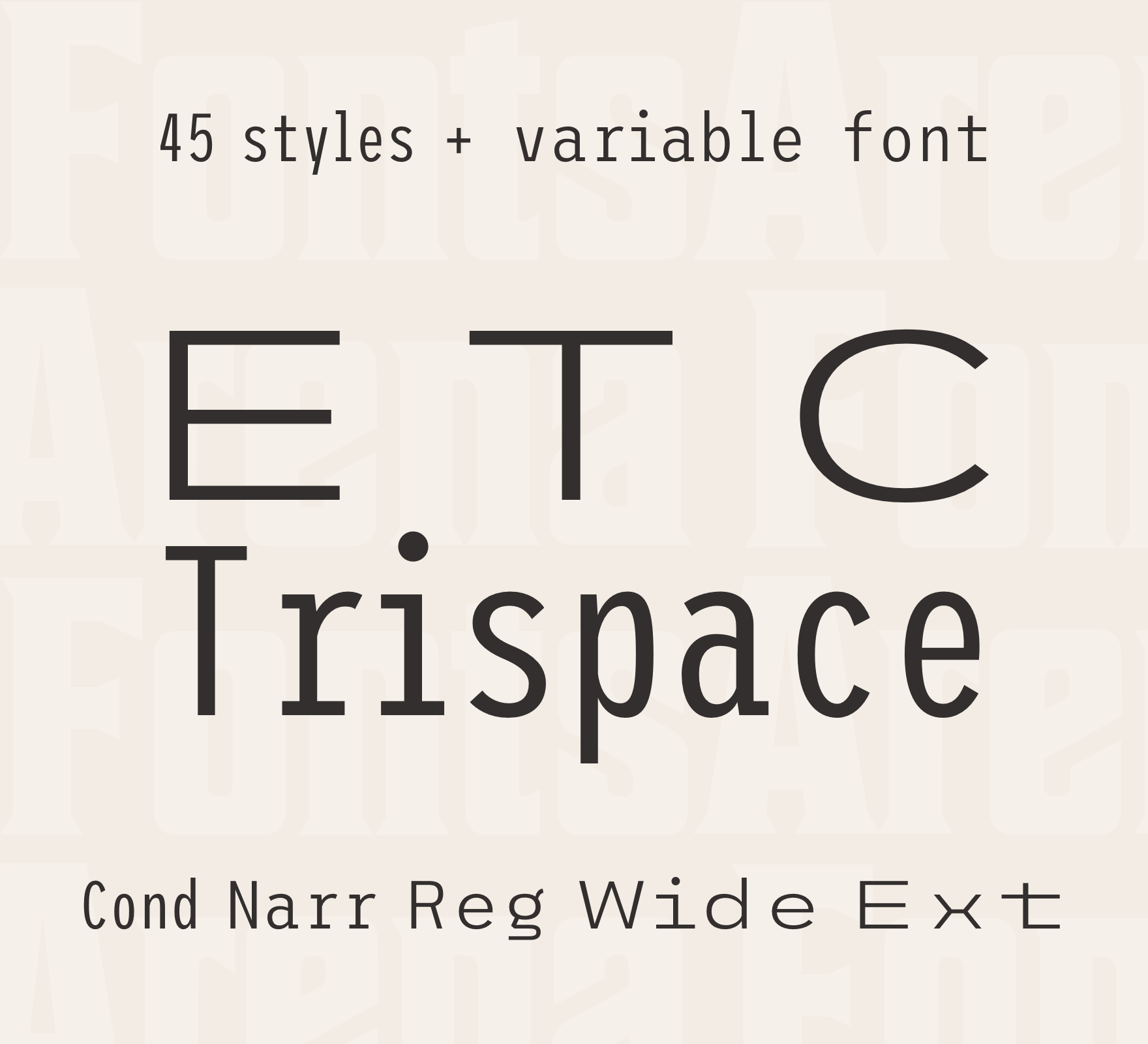 Пример шрифта ETC Trispace #1