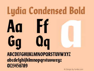 Пример шрифта Lydia Condensed #1