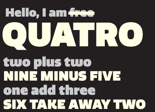Пример шрифта Quatro #1