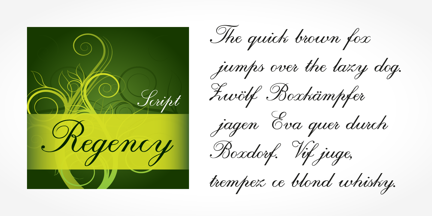 Пример шрифта Regency Script #2