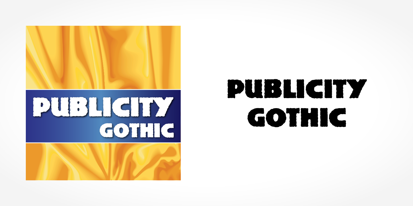 Пример шрифта Publicity Gothic #1