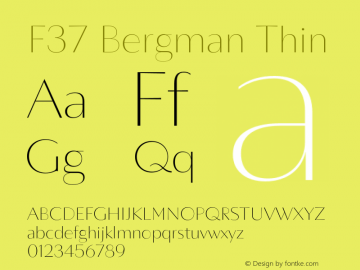 Пример шрифта F37 Bergman #1