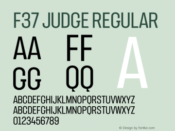 Пример шрифта F37 Judge #1