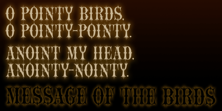 Пример шрифта Message of the Birds #3