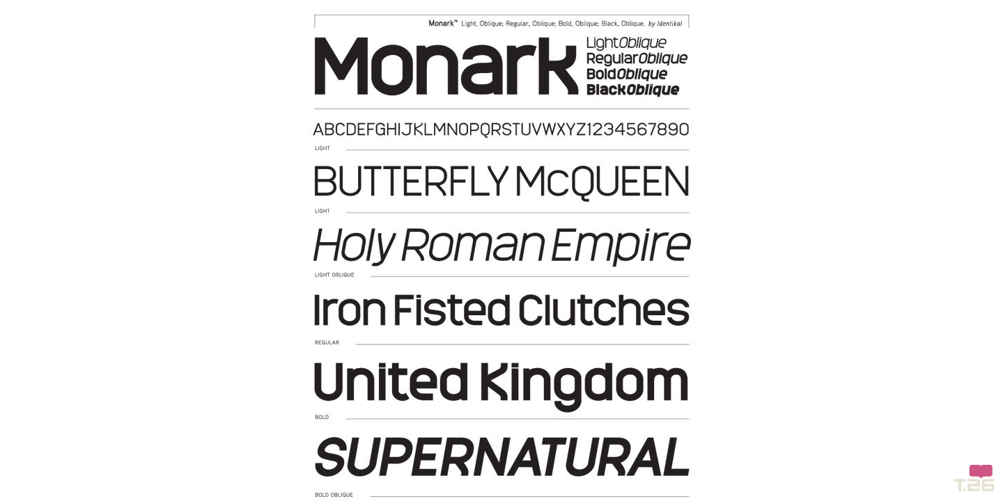Пример шрифта Monark #1