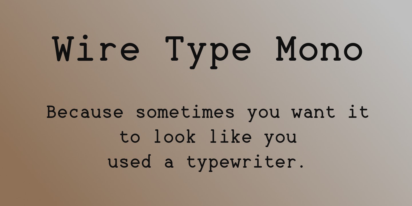 Пример шрифта Wire Type Mono #1