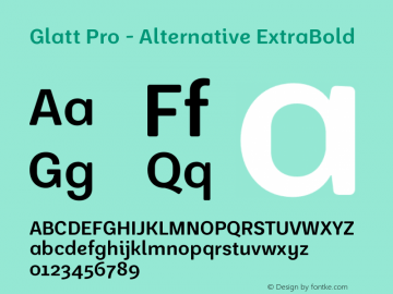 Пример шрифта Glatt Pro #1
