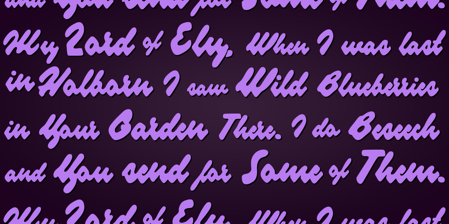 Пример шрифта Blueberry Script #3