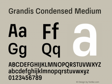 Пример шрифта Grandis Condensed #1