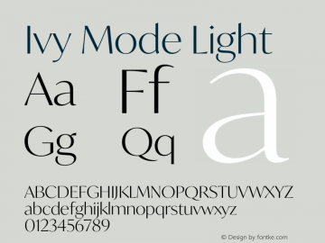 Пример шрифта Ivy Mode #1