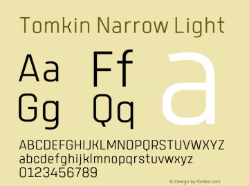 Пример шрифта Tomkin Narrow #1