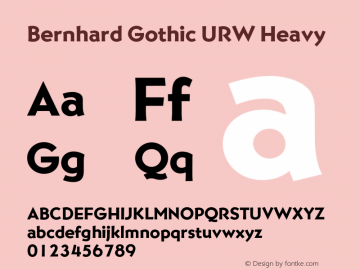 Пример шрифта URW Bernhard Gothic #1