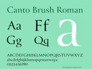 Пример шрифта Canto Brush #1