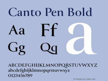 Пример шрифта Canto Pen #1