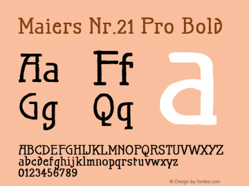 Пример шрифта Maiers Nr.21 Pro #1