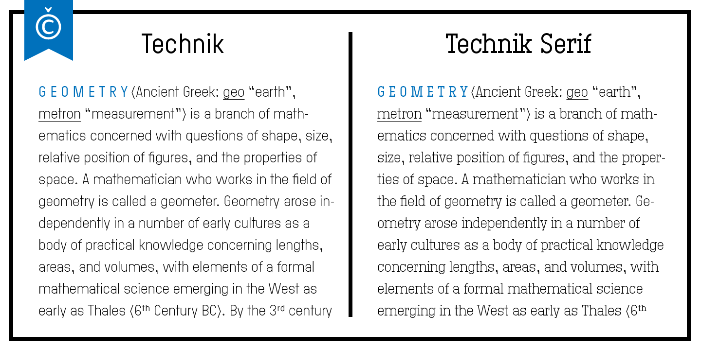 Пример шрифта Technik Serif #4