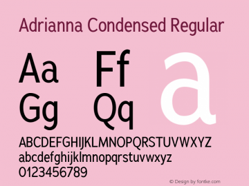 Пример шрифта Adrianna Condensed #1
