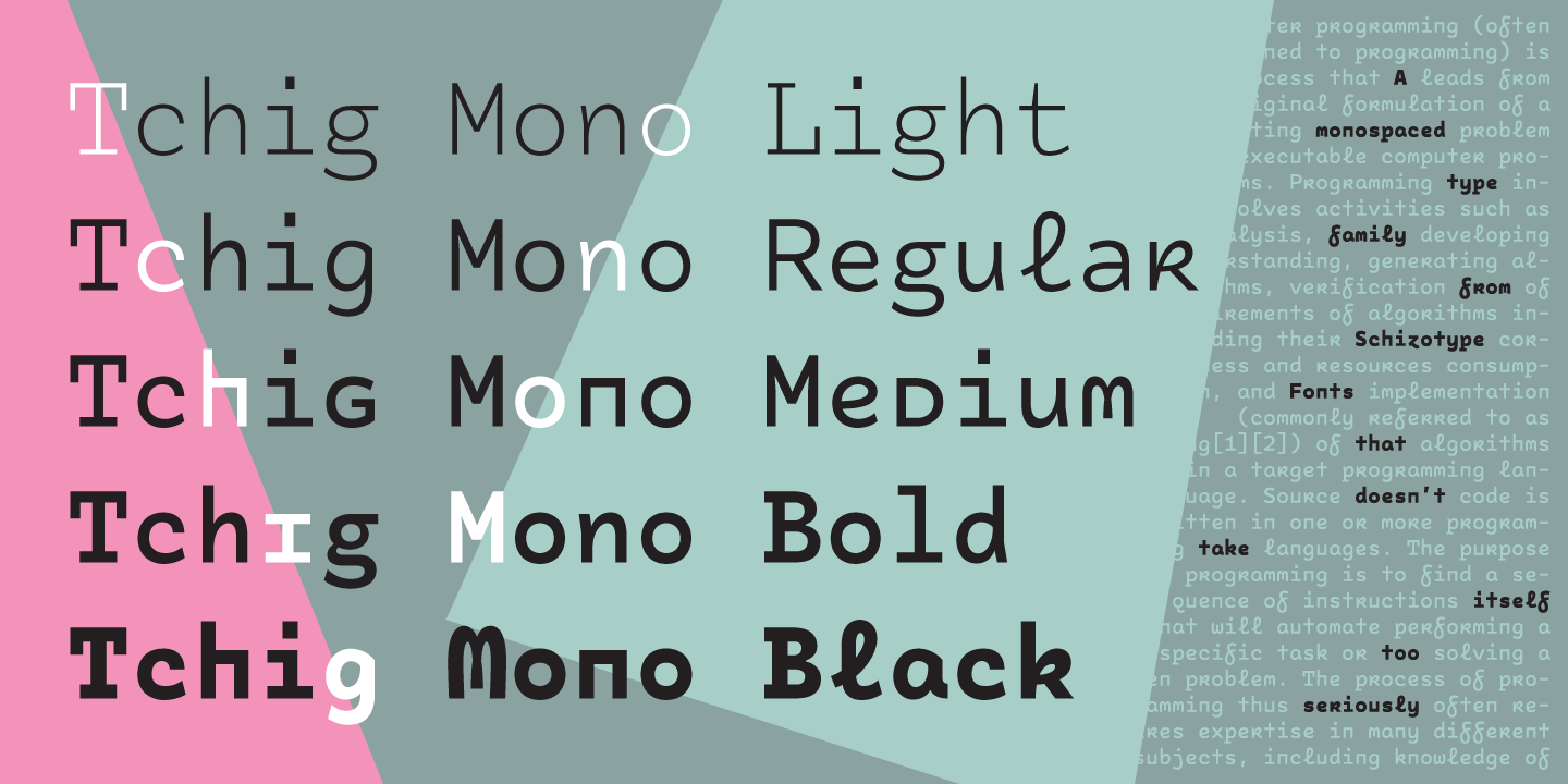 Пример шрифта Tchig Mono #1