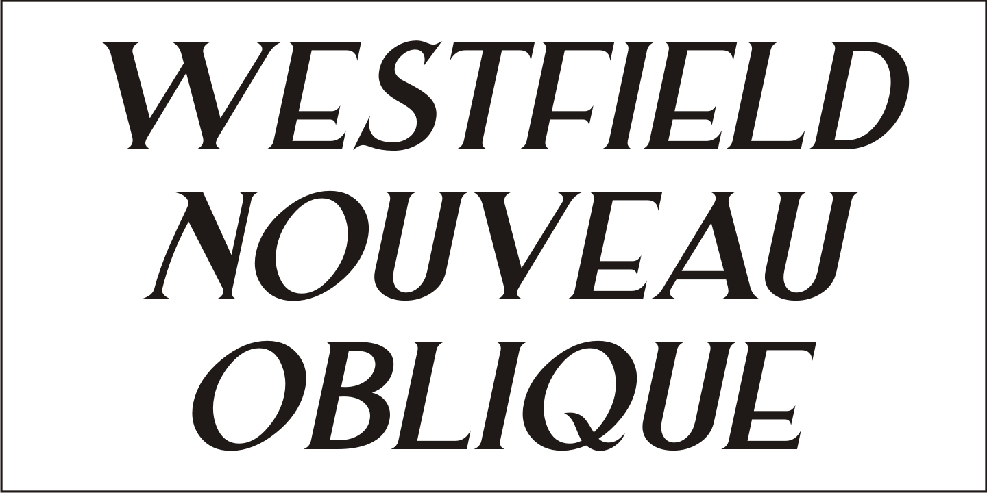 Пример шрифта Westfield Nouveau JNL #2