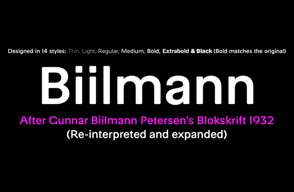 Пример шрифта Biilmann #1