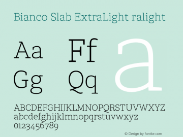 Пример шрифта Bianco Slab #1