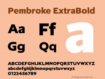 Пример шрифта Pembroke #1