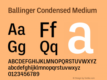 Пример шрифта Ballinger Condensed #1