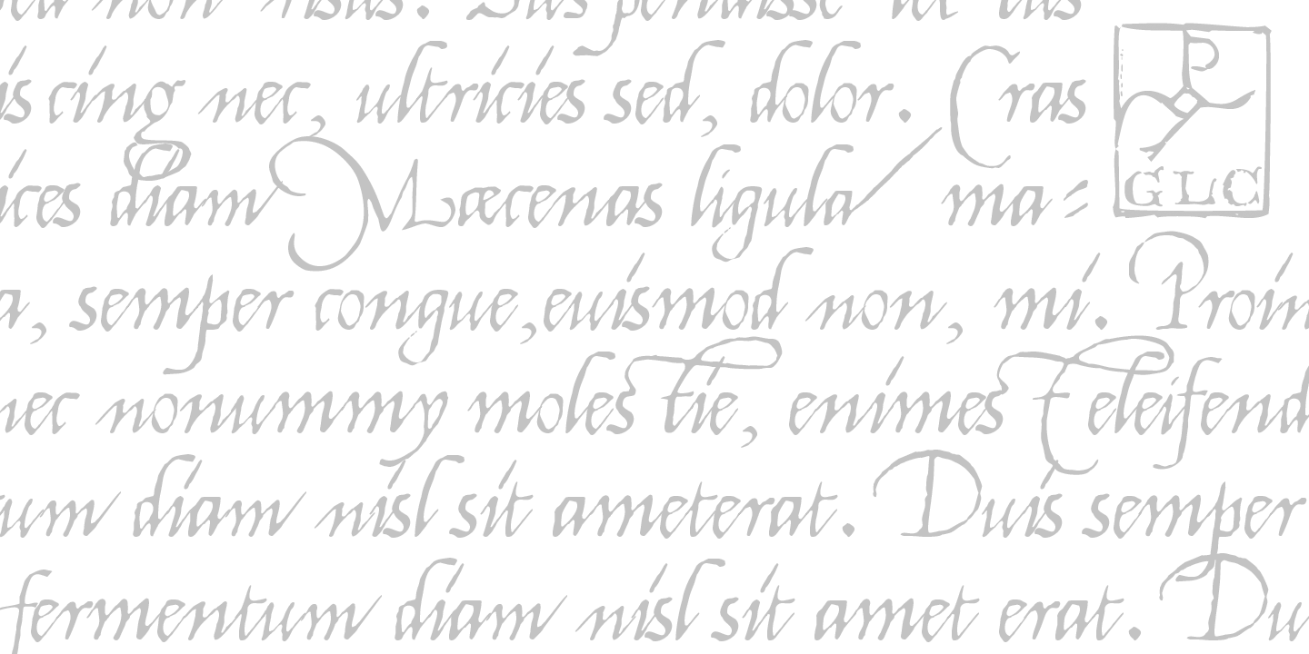 Пример шрифта 1540 Mercator Script #2