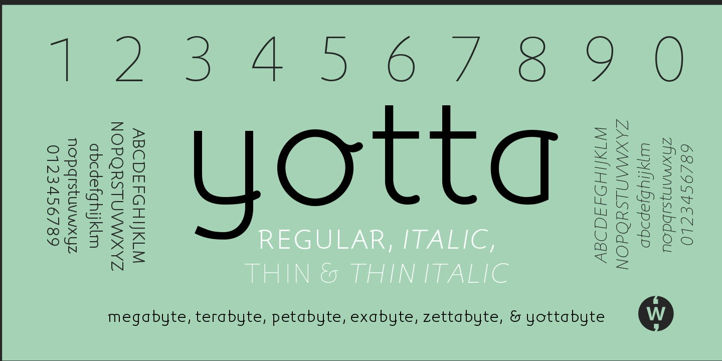 Пример шрифта Yotta #3