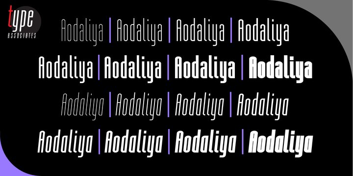 Пример шрифта Aodaliya #2