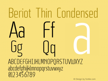 Пример шрифта Beriot Condensed #1