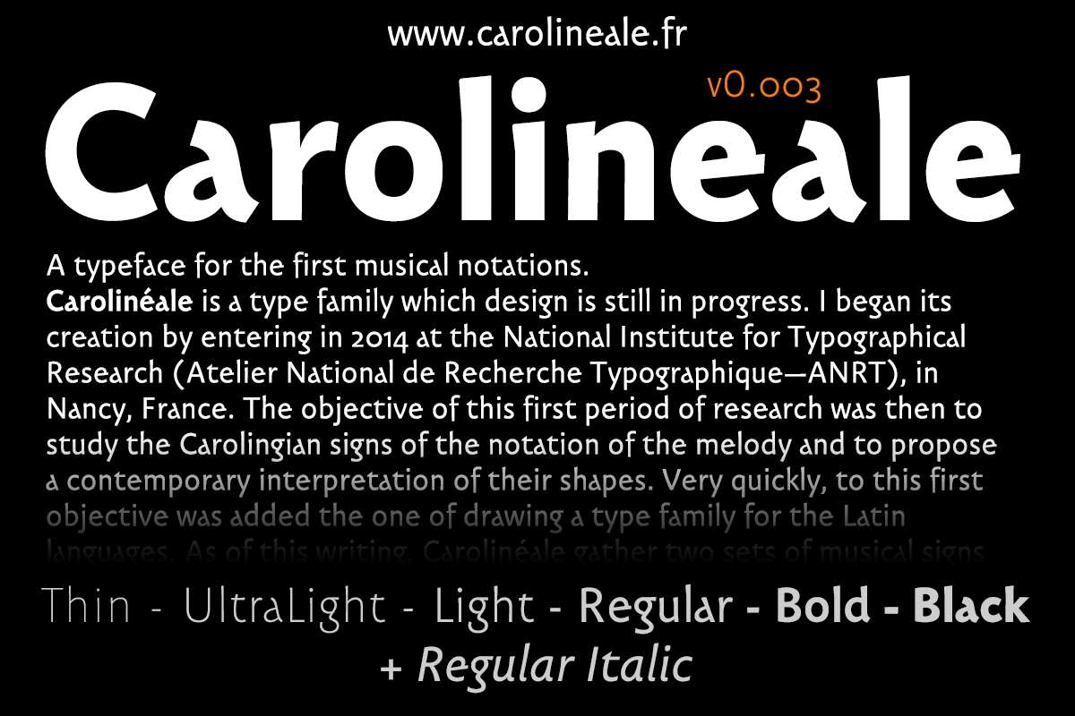 Пример шрифта Carolineale #1