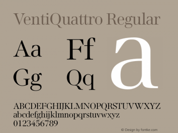 Пример шрифта Venti Quattro #1