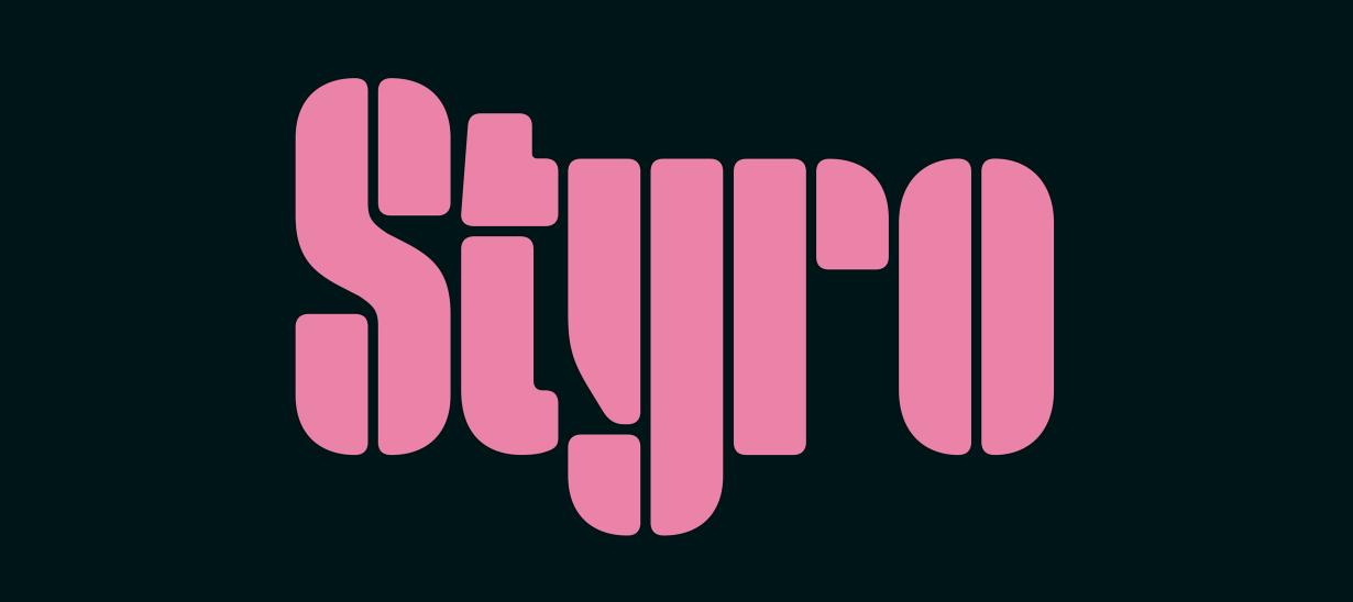 Пример шрифта Styro #1