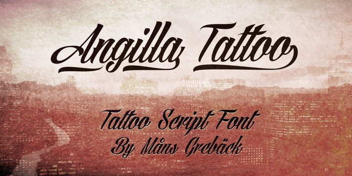 Пример шрифта Angilla Tattoo #1