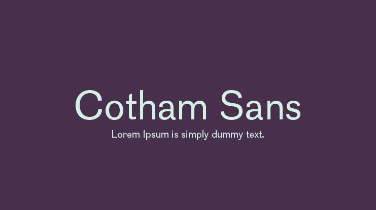 Пример шрифта Cotham Sans #1