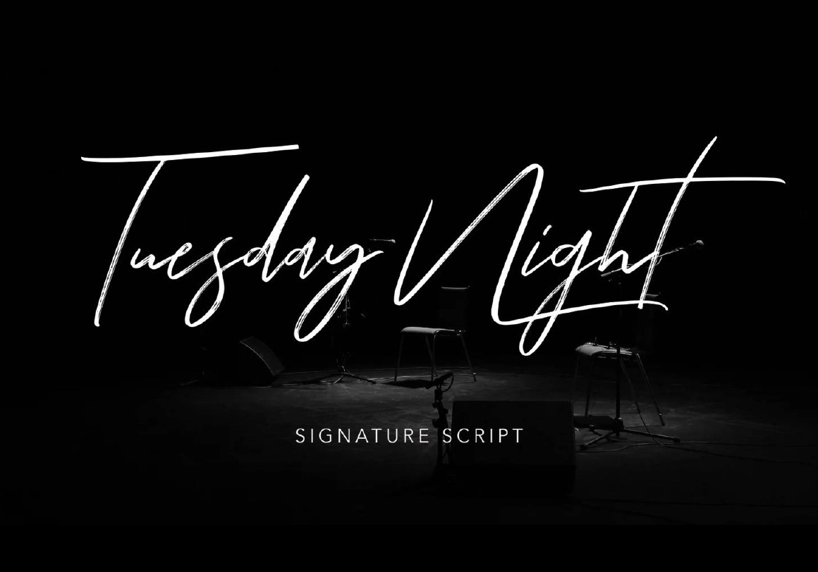 Пример шрифта Tuesday Night #1