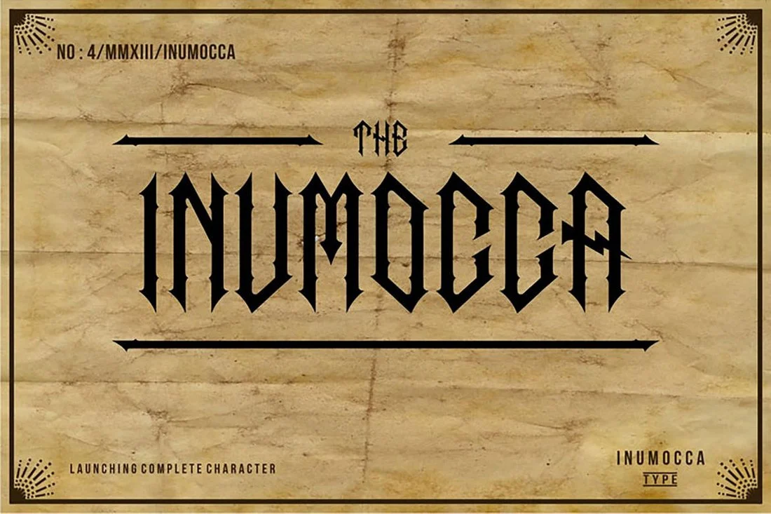 Пример шрифта Inumocca #1