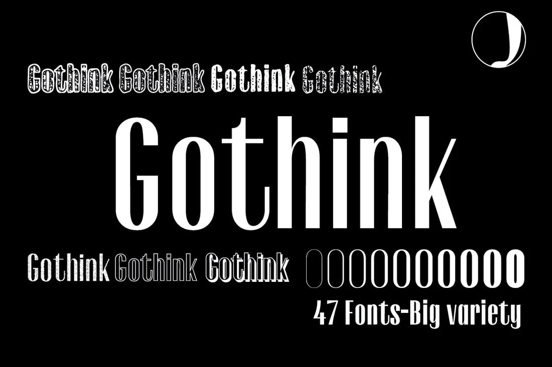 Пример шрифта Gothink #1