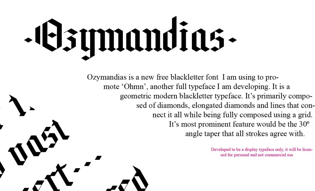 Пример шрифта Ozymandias #1