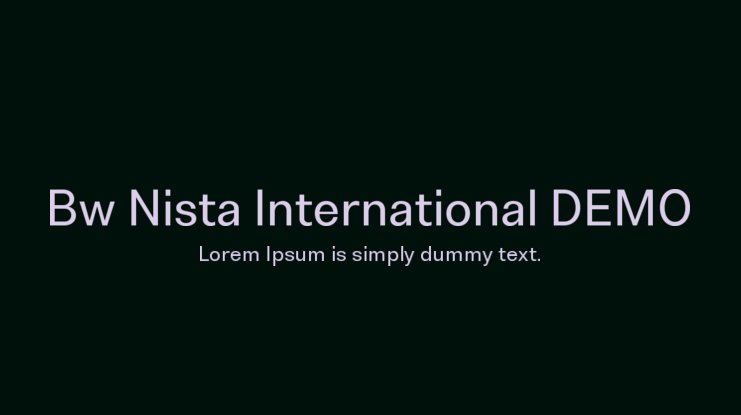 Пример шрифта Bw Nista International #1